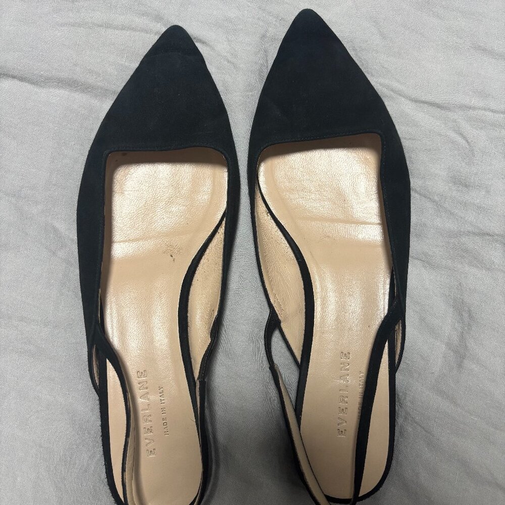 COPY - Everlane The Editor slingback suede flats - black